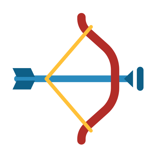 Bow and arrow toy bow and arrow archery icon
