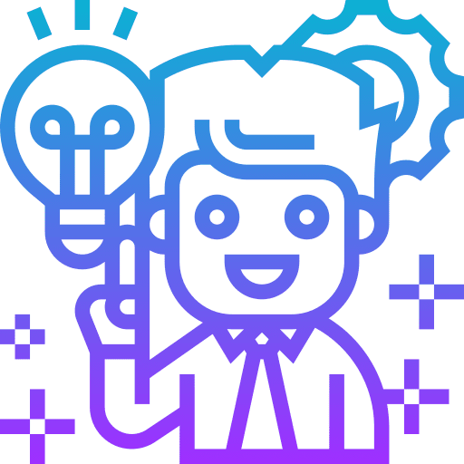 Entrepreneur owner marketing management icon
