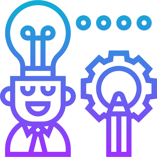 Think think light bulb management icon Think think light bulb management icon