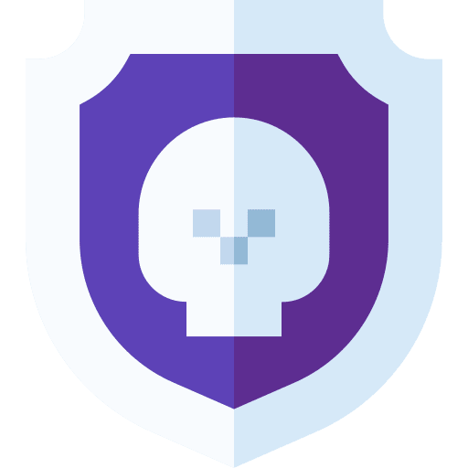 Shield security vpn skull icon