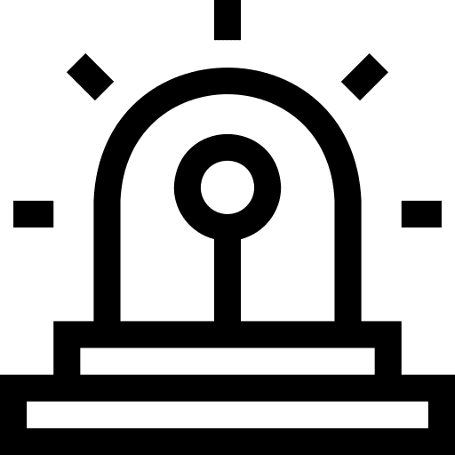 Alarm warning lighting security icon