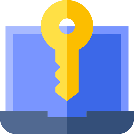 Laptop password security protected icon