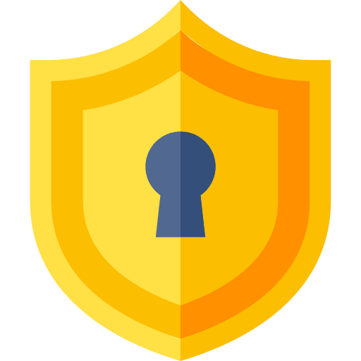 Shield security shield padlock icon