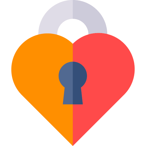 Heart romantic locked padlock icon Heart romantic locked padlock icon