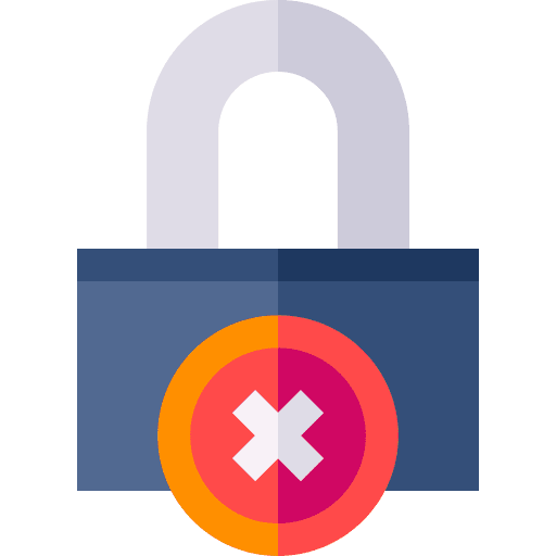 Unprotected cross security login icon Unprotected cross security login icon