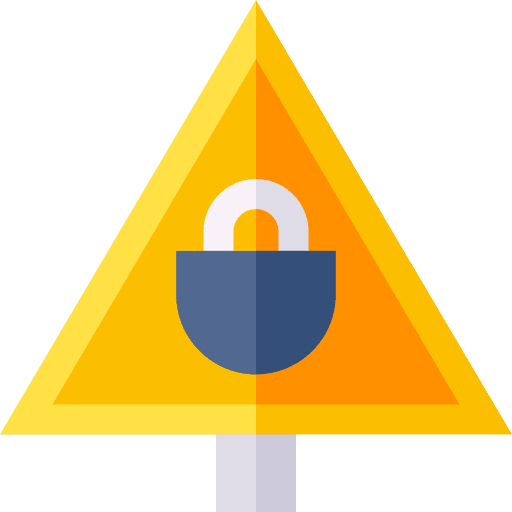 Sign lock security warning icon Sign lock security warning icon