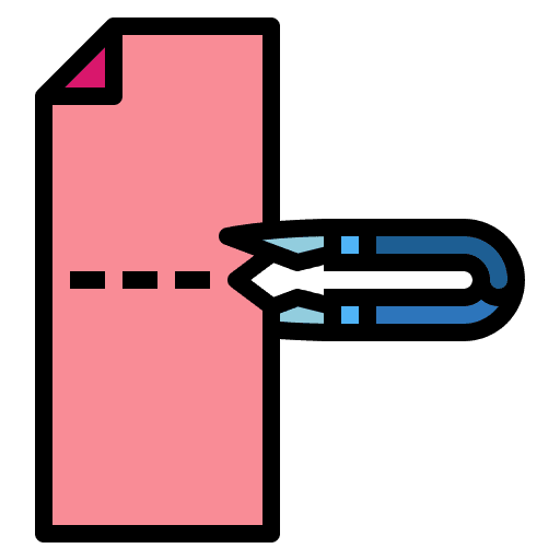 Cutting fabric cutting tool icon