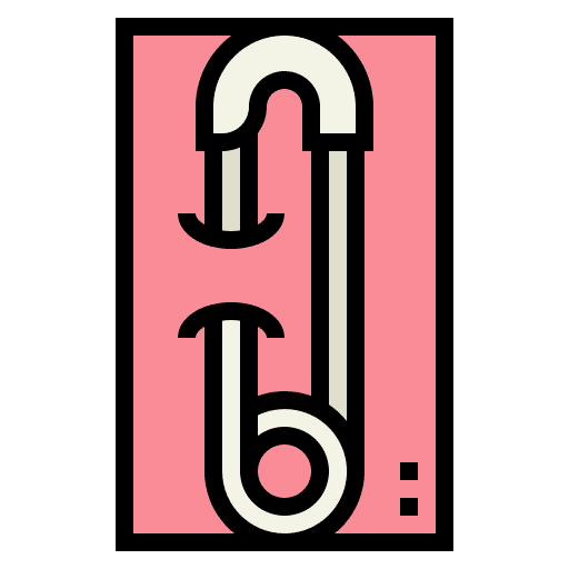Safety pin sewing pin clip icon Safety pin sewing pin clip icon