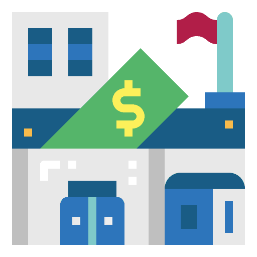 Bank finance bank money icon