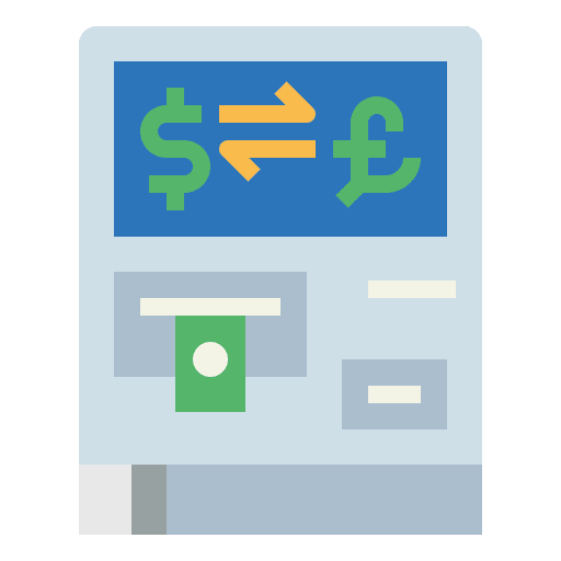 Exchange banking business machine icon