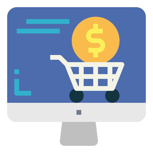 Online shopping finance computer business icon Online shopping finance computer business icon