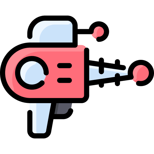 Laser video game science fiction blaster icon Laser video game science fiction blaster icon