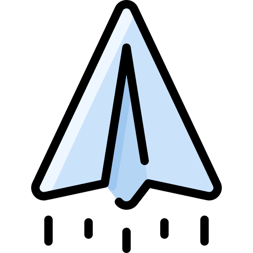 Paper plane kid and baby craft airplane icon Paper plane kid and baby craft airplane icon