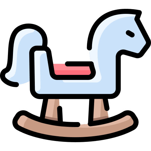 Rocking horse wooden kid and baby toy icon Rocking horse wooden kid and baby toy icon