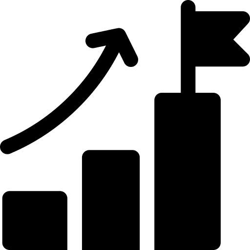 Goal progress growth flag icon