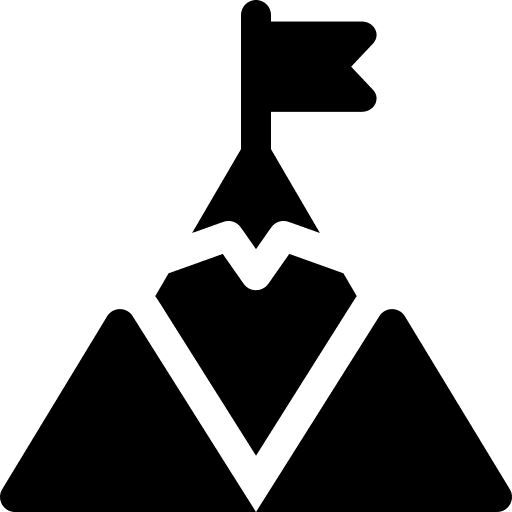 Goal success mountain snow icon