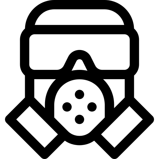 Gas mask security war protection icon