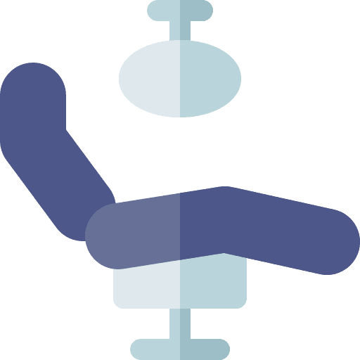 Dentist chair dental care medical equipment hospital icon Dentist chair dental care medical equipment hospital icon
