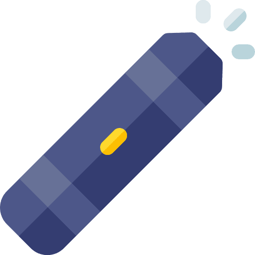 Flashlight medical tools equipment icon Flashlight medical tools equipment icon