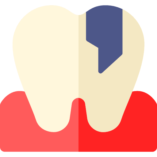 Broken tooth dental caries broken crack icon Broken tooth dental caries broken crack icon
