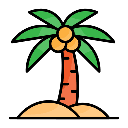 Coconut nature island palm tree icon