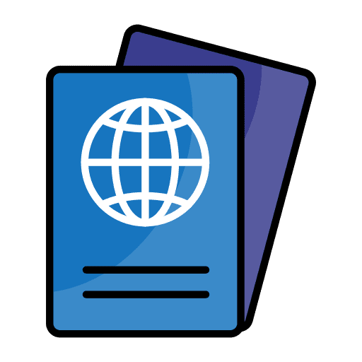 Passport identity travel passport icon