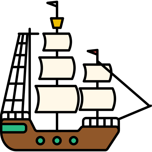 Pirate ship boat flag transportation icon