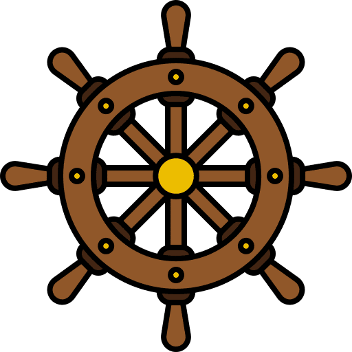 Rudder boat ship ship wheel icon