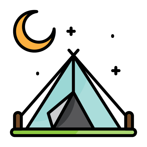 Tent camping holidays night icon Tent camping holidays night icon