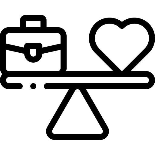 Balance scale quality of life work life balance icon