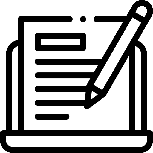 Copywriter pencil computer article icon