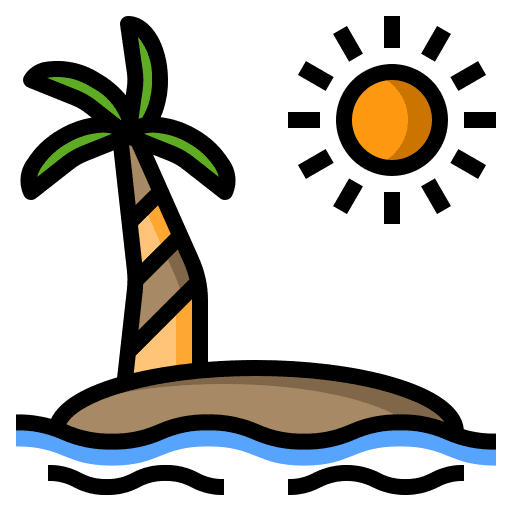 Beach nature sea ocean icon