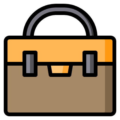 Briefcase suitcase office travel bag icon