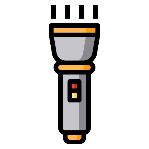 Flashlight lamp light electronics icon