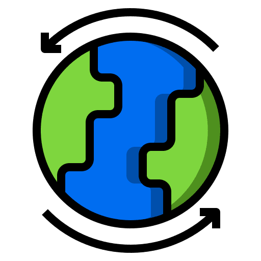 Global arrow global around the world icon