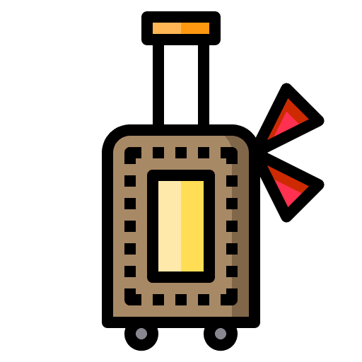 Luggage wheels baggage luggage icon