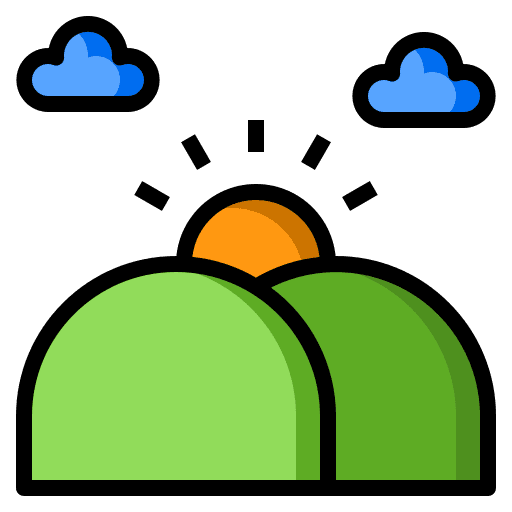 Mountain nature hills scenery icon