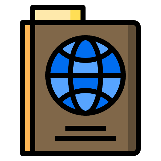 Passport identification travel document icon