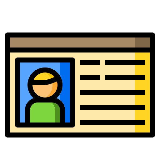 Personal card profile personal card identification icon