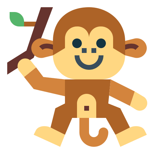 Monkey mammal primate animal icon