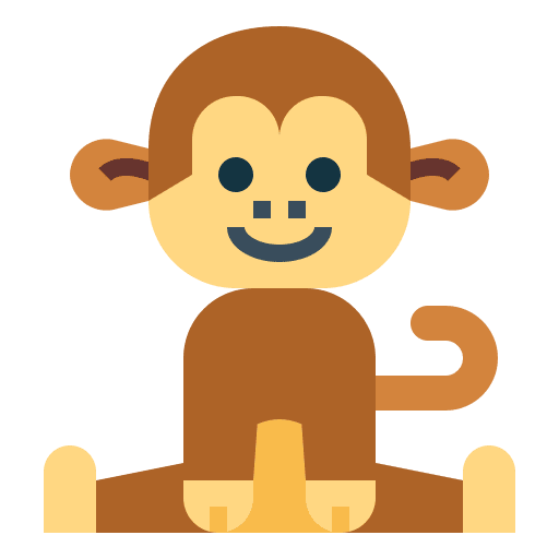 Monkey mammal primate wildlife icon