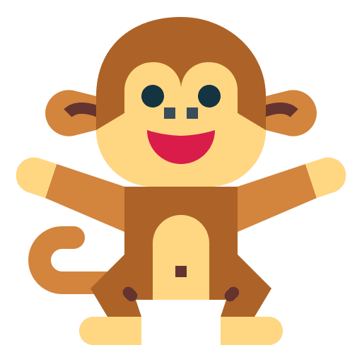 Monkey primate mammal animal icon