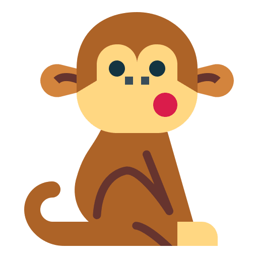 Monkey primate wildlife mammal icon