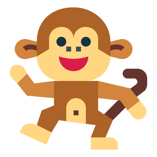 Monkey wildlife mammal animals icon