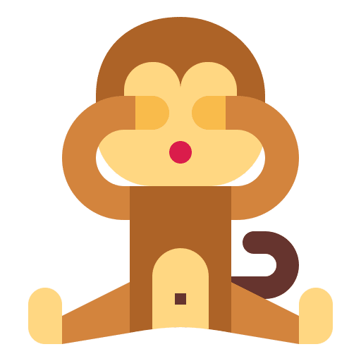 Monkey wildlife primate mammal icon