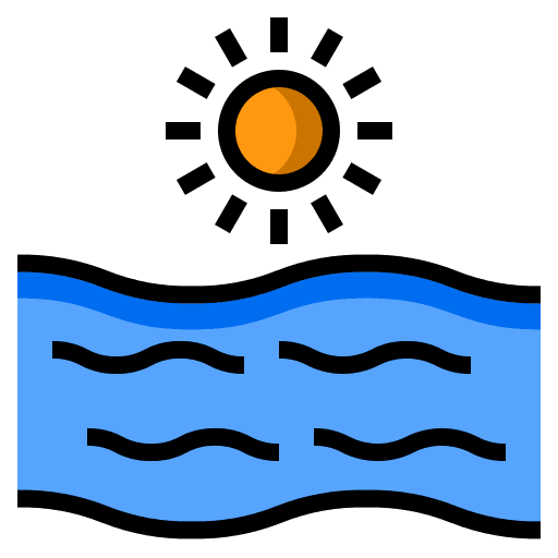 Sea scenery sun ocean icon