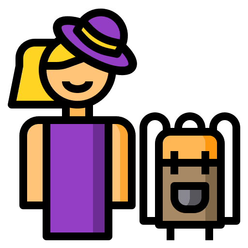 Woman trip travel foreigner icon