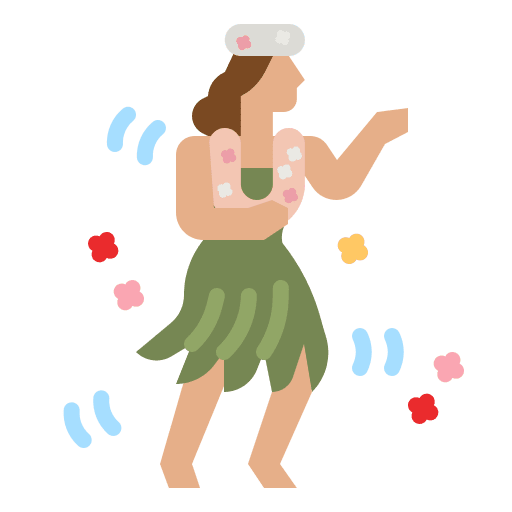 Hawaiian dancer woman people icon