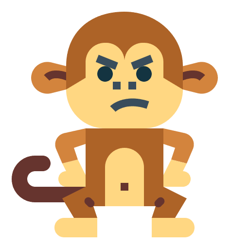 Monkey angry mammal wildlife icon Monkey angry mammal wildlife icon
