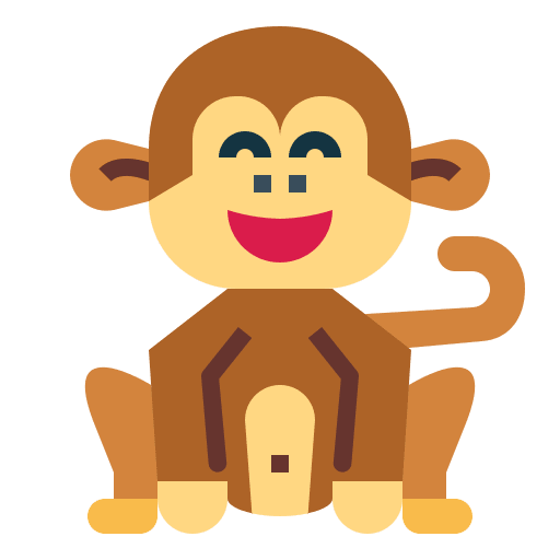 Monkey wildlife mammal monkey icon